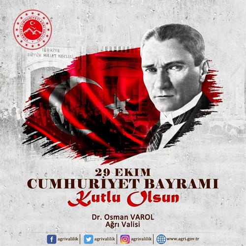 Vali  Varol'un 29 Ekim Cumhuriyet Bayramı Mesajı